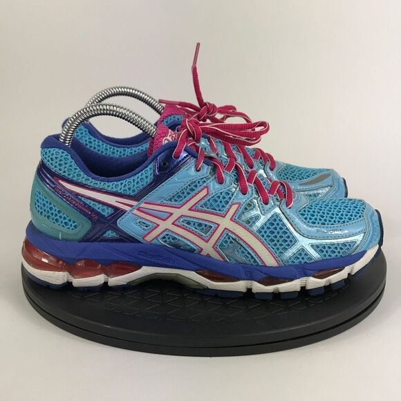 Asics Gel-Kayano 21 Blue/Pink Athletic Running Shoes T4H7N Women’s Size 8 - Picture 4 of 12
